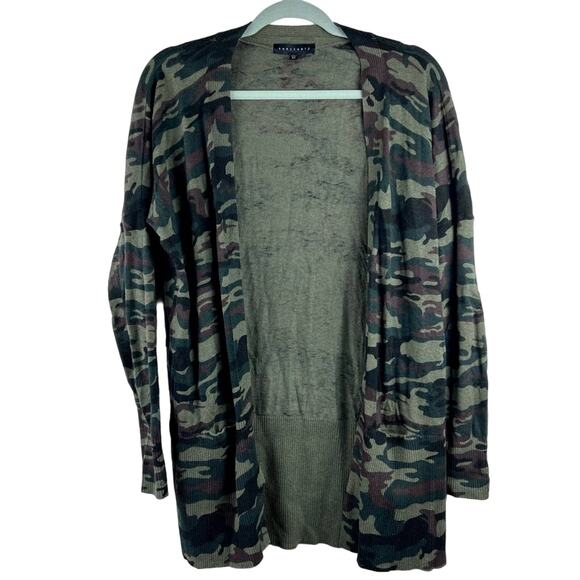 Sanctuary Camouflage Open Front Cardigan with Pockets XS/S - Picture 3 of 9